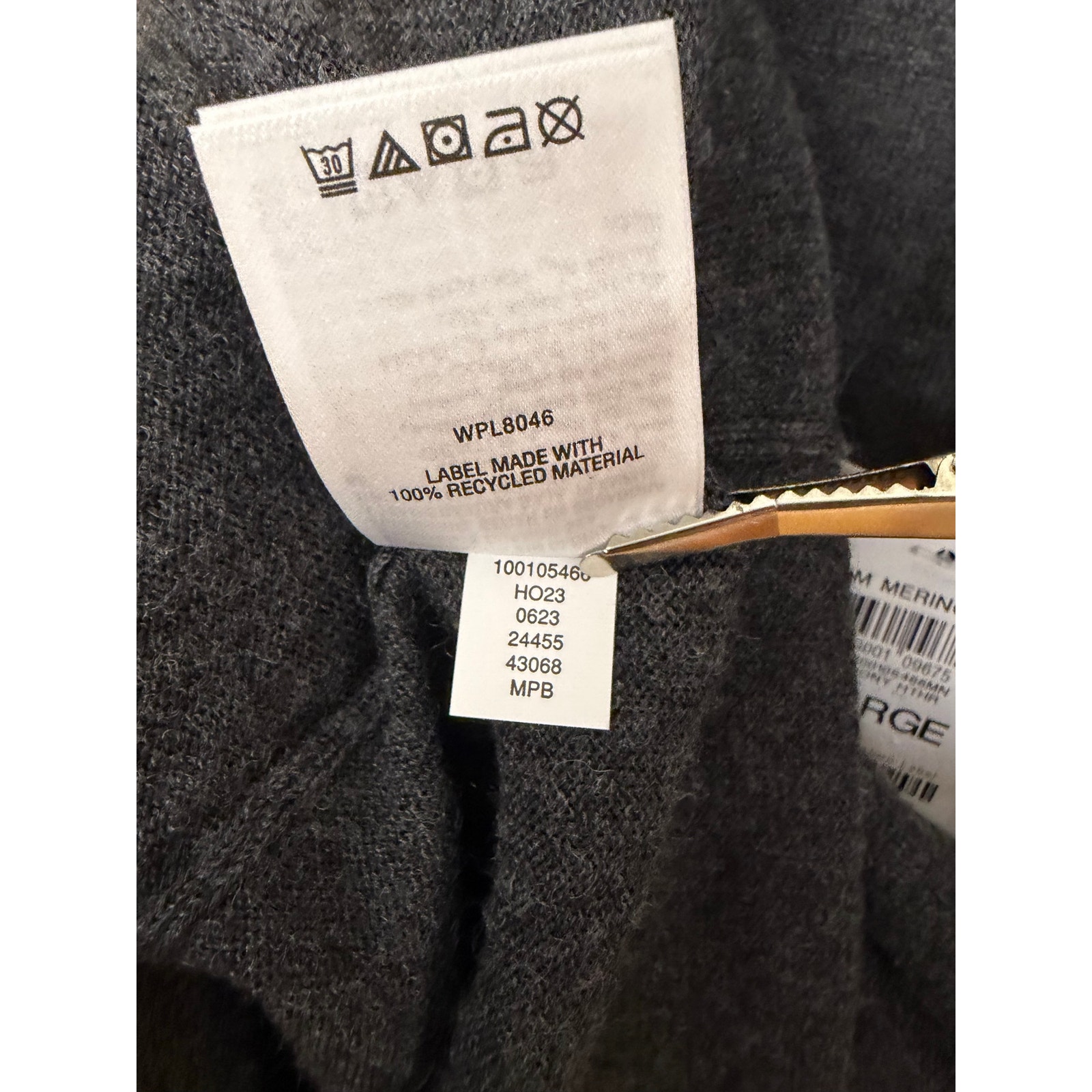 Club Room Grey Merino Wool Blend Full Zip Sweater Mens L Nwt — image 8 of 8